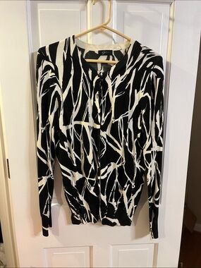 Black and White Abstract Cardigan